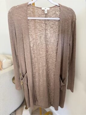 BP Taupe Open-Front Cardigan